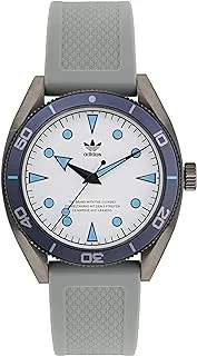 adidas Stainless Steel Gunmetal Case Silver Dial Blue Silicone Strap AOFH22003