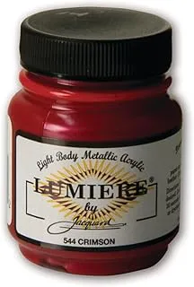 Jacquard Products 2.25 oz Lumiere Metallic Acrylic Paint, Crimson