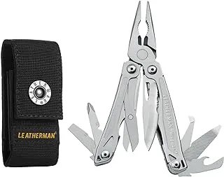 Leatherman Wingman - أداة متعددة الأغراض DIY متعددة الأغراض مصنوعة في الولايات المتحدة الأمريكية مع 14 أداة مدمجة ، وميزات قفل بالكامل ، كماشة ، ومفكات براغي وفتاحة زجاجات ، من الفولاذ المقاوم للصدأ مع غلاف من النايلون