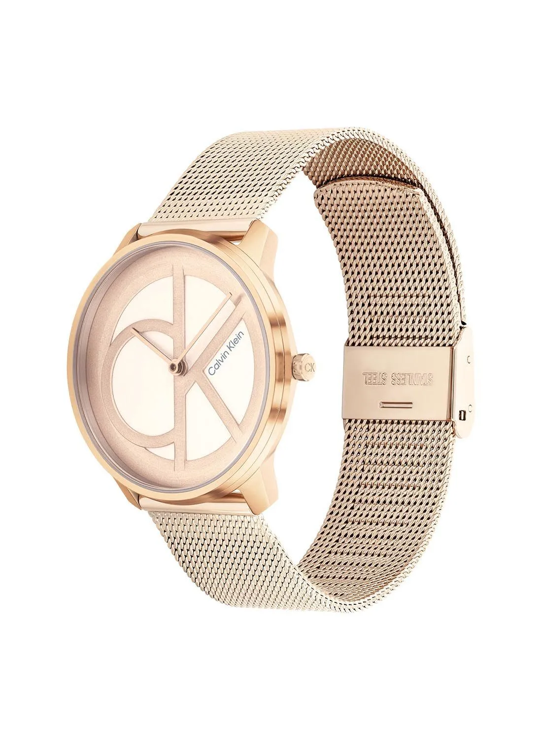 CALVIN KLEIN Analog Round Waterproof  Wrist Watch With Gold Strap 25200035