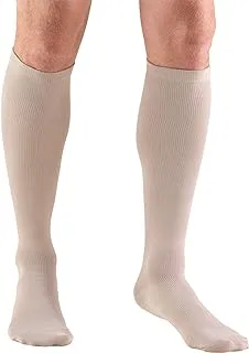 Truform Compression Socks, 8-15 mmHg, Men's Dress Knee High Over Calf Length, Tan, Small