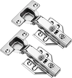 Luokim 2pcs 110 Degree Frameless Cabinet Door Concealed Hinges,Full Overlay,Nickel Plated