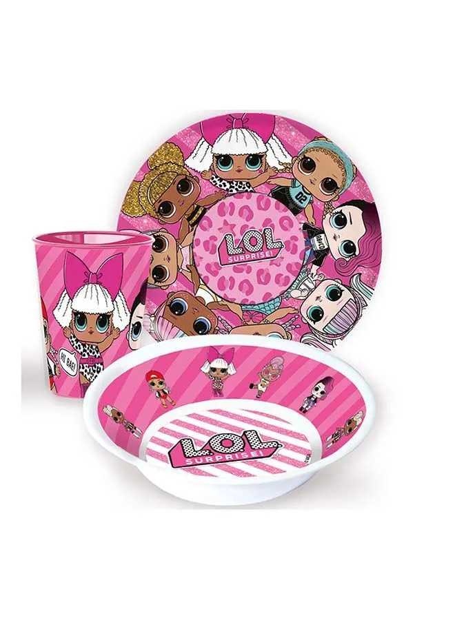 Disney 3-Piece Lol Surprise Rock On Melamine Without Rim Set