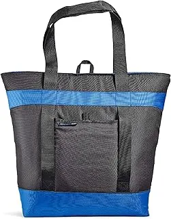 Rachael Ray Jumbo Chillout Thermal Tote, Insulated Soft Sided Cooler Bag, Foldable Reusable and Leak Proof Food Grocery Bag, Portable Travel Cooler, Hot or Cold Carrier, Black