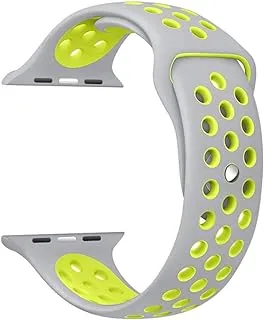 Ozone Silicone Strap For Apple Watch 44mm Series 4 / 42mm 3/2 1 Replacement Wristband - Green/Grey