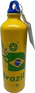 FIFA WC 2022 Country Aluminium Water Bottle w/Loop Cap & Ring Holder 750ml - Brazil