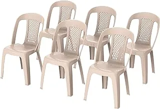 Cosmoplast Set of 6 Regal Chair, Beige