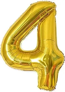 INS 40 Inch Number 4 Balloon Glittering Golden Color Grand Size for Special Occasions and Birthday Wedding Anniversary Decoration Reusable