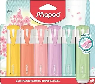 Maped Highlighter Fluo Peps Pastel X6 - Blister Pack