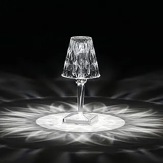 Crystal Diamond Bedside Lamp, Usb Charging Table Transparent Shadow Casting Desk For Bedroom, Living Room, Dresser