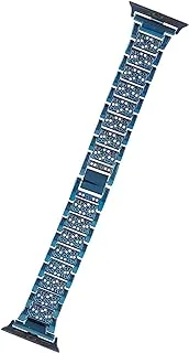 WIWU Unisex Ultra Thin Steel Belt Three Beads With Diamond Watchband for iWatch, 38-40mm, Blue