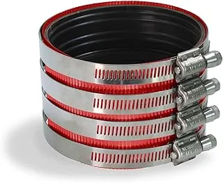 Everflow Supplies 15400CS Supply Giant 37622CS No- Hub Coupling Heavy Duty Colored Shield, 4 inch, Red, 1 V