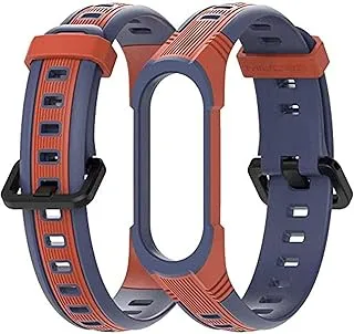 Silicone Strap for Xiaomi Mi Band 5/4 /3 (Dark Blue/Orange)