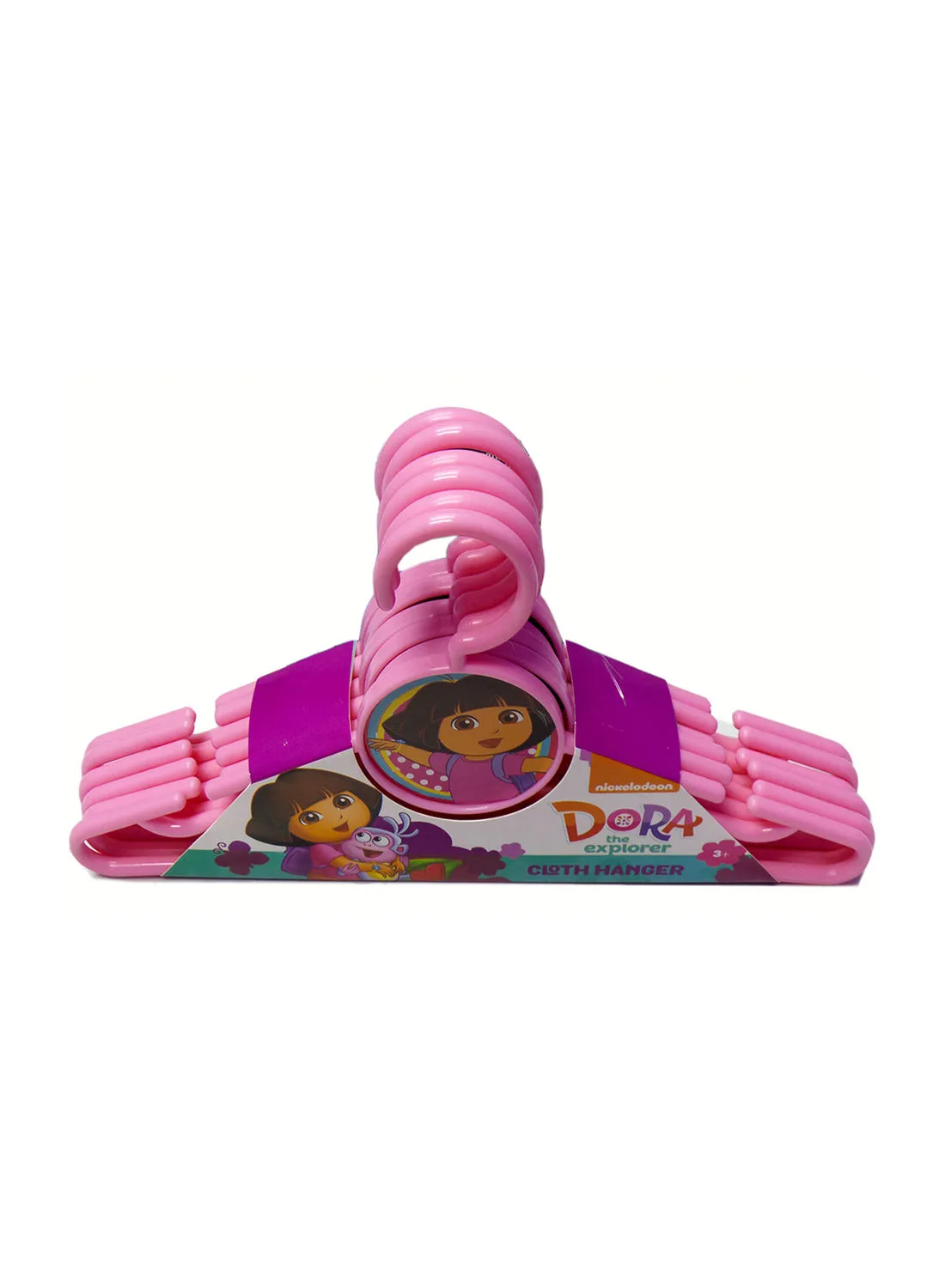 nickelodeon 6-Piece Round Dora Cloth Hanger Set Pink 33x4x18.5cm