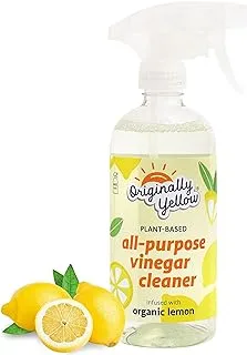 Originally Yellow All-Purpose Distilled Vinegar Spray Living Room, Bathroom, & Kitchen Cleaner Spray | Infused with Organic Lemon | Plant-Based All Purpose Cleaner, 470 mL (1-Pack)