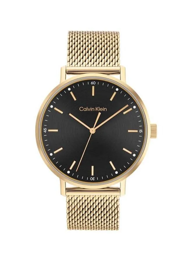 CALVIN KLEIN Analog Round Waterproof  Wrist Watch With Gold Strap 25200049