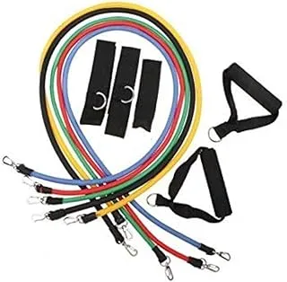 11pcs Latex Resistance Bands Fitness Exercise Tube Rope Set Yoga ABS P90X Workout [H8329 ]