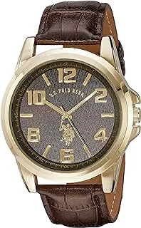 U.S. Polo Assn. Classic Men's USC50167 Gold-Tone Watch with Brown Band