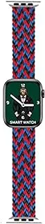 Green Lion Braided Solo Loop Strap Compatible for Apple Watch 38/40mm Black/Red/Blue, GNBW40BKRDBL