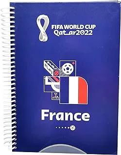 دفتر ملاحظات فيفا WC 2022 Country A5 Spiral Notebook 60 ورقة ، غلاف صلب ، 21.5 سم × 15 سم - فرنسا