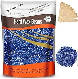 Hard Wax Beans for Painless Hair Removal, Brazilian Waxing for Face, Eyebrow, Back, Chest, Bikini Areas, Legs At Home 300g (10 Oz)/bag with 20pcs Wax Spatulas（Chamomile)