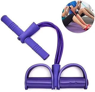 Foonee 4-Tube Foot Pedal Building Resistance Band Elastic Sit Up Pull Rope Fitness Equipment For For Abdomen/Waist/Arm/Leg Stretching Slimming Training