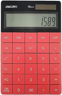 Deli E1589 Calculator Plastic-12 Digits - Red