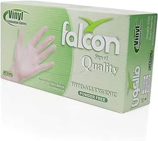 Falcon Vinyl Gloves - Clear Powder Free (M)