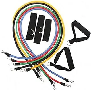 11pcs Latex Resistance Bands Fitness Exercise Tube Rope Set Yoga ABS P90X Workout [H8329 ]