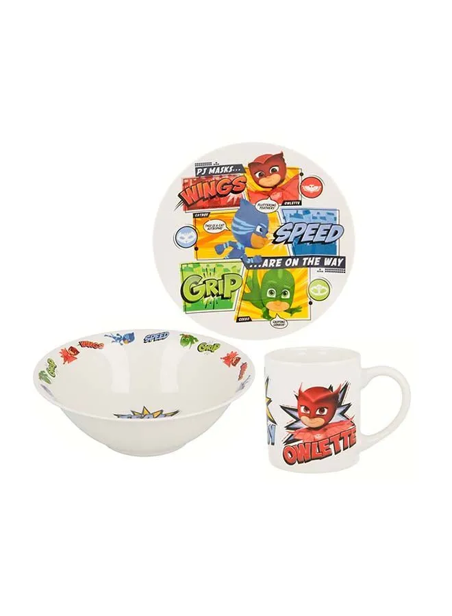 Disney PJ Masks Team 3-Piece Ceramic Dinner Set