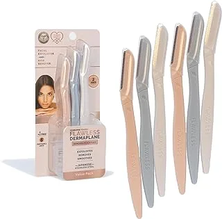 Finishing Touch Flawless Dermaplane Facial Exfoliator and Hair Remover, 4 Count