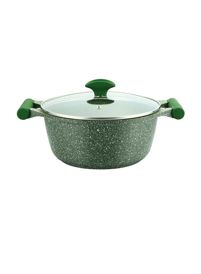 Prestige Granite Non-Stick Aluminium Sauce Pan With Lid Green/Clear 34cm