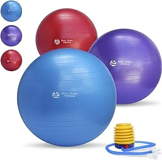 Exercise Ball Chair (Multiple Sizes) For Fitness, Stability, Gym, Balance & Yoga - Professional Quality Anti-Burst Extra Thick Fitness Ball - Great for Pilates, Abdominal Workout and Office Chair.