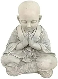 Dubai Garden Centre Praying Buddha Statue, Grey