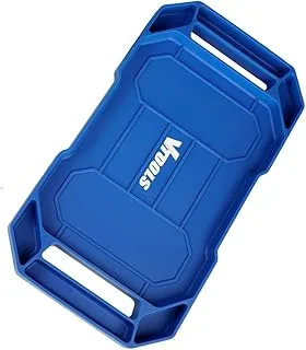 VTOOLS Large Non-Slip Flexible Rubber Tool Tray Set for Storage, Heat & Oil Resistant Silicone, Convenient to Use Easy Clean Up (Blue), VT3108