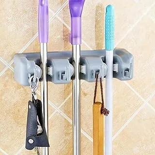 Youtato Broom Holder, Broom and Mop Holder Wall Mounted Garden Tool Organizer Saving Space Storage Rack, Broom Hanger Wall Mount for Home Kitchen Garden Garage Organization Command Strip Broom H