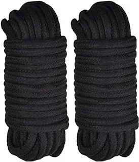 SHOWAY Soft Cotton Rope-32 feet 10m Multi-Function Natural Durable Long Rope (Black)