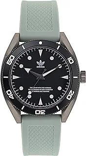 adidas Stainless Steel Gunmetal Case Black Dial Grey Silicone Strap AOFH22001