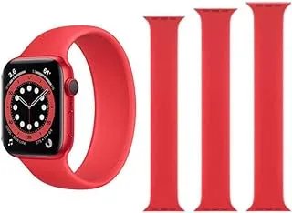 HuHa طقم أحزمة بديلة مكونة من 3 قطع لساعة Apple Watch Series 6 / SE / 5/4/3/2/1 40 / 38mm أحمر