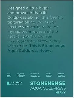 Stonehenge Aqua White Heavy Weight Block, 300lb, Coldpress, 9 x 12 Inches, 10 Sheets for Wet and Dry Media