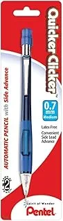 Pentel Quicker Clicker Automatic Pencil, 0.7mm, Transparent Barrel, Assorted Barrel Colors, Color May Vary, 1 Pack (PD347BP-K6)