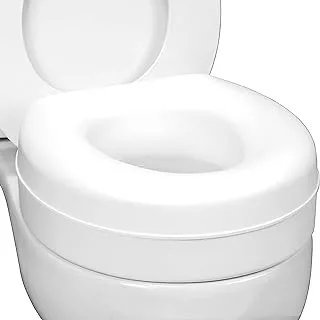 HealthSmart Raised Toilet Seat Riser That Fits Most Standard Bowls for Enhanced Comfort and Elevation with Slip Resistant Pads, 15x15x5, FSA & HSA Eligible