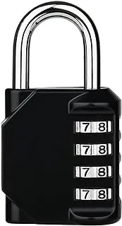 SHOWAY 4 Digit Combination Padlock (1 Pack, Black),Model:PALOCK01-1P