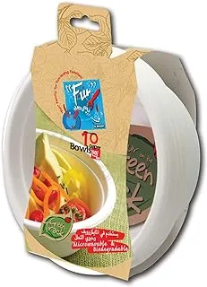 Funeveryday Biodegradable Microwave Organic & Eco Friendly Moulded Fibre Bowl 16Oz, Pack Of 10