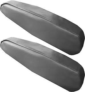 FH Group Premium Faux Leather Armrest Cover Semi-Universal Fit, One Pair, Set of 2 Gray