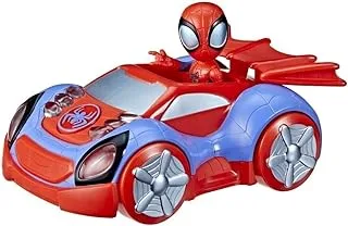 Marvel Spidey and His Amazing Friends Glow Tech Web-Crawler Vehicle with Lights and Sounds, Spidey Action Figure, Preschool Toys, Kids Ages 3 and Up