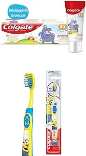 Colgate Kids Toothpaste Natural Mint Flavour, 3-5 Years, 60 ml + Colgate Kids' Minions Soft Toothbrush