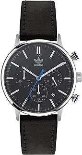 adidas Chrono Stainless Steel Case Black Dial Black Eco Leather Strap AOSY22013