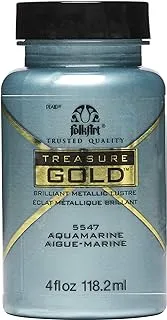 FolkArt Treasure Gold Brilliant Metallic Paint ، 4 أوقية ، أكوامارين