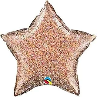 Qualatex Star Glittergraphic Foil Balloon, 20-Inch Size, Rose Gold